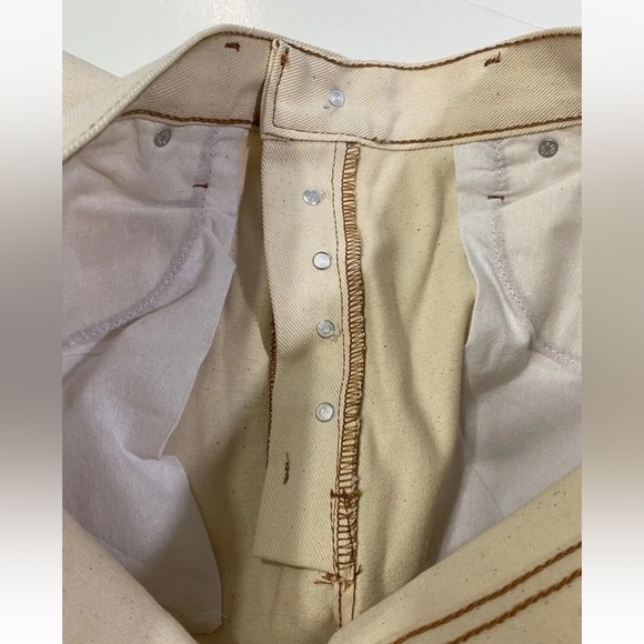 Vintage 90's Vintage Levi 501 Natural Beige Oatmeal Mens Size 36x30 *NOS* - Picture 5 of 6
